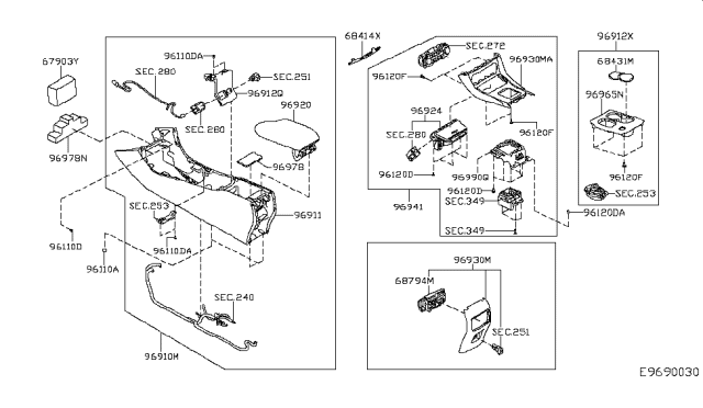 2017 Infiniti QX30 Console Box Diagram 1