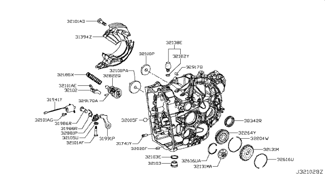 2017 Infiniti QX30 Transmission Case & Clutch Release Diagram 10