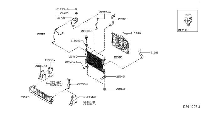 2017 Infiniti QX30 Radiator,Shroud & Inverter Cooling Diagram 2