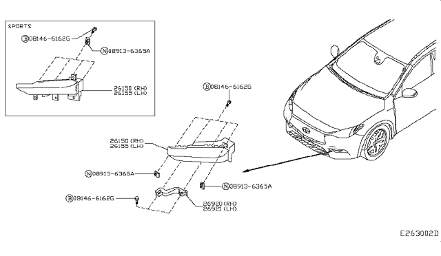 2019 Infiniti QX30 Fog,Daytime Running & Driving Lamp Diagram 1