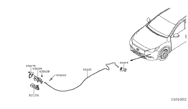 2019 Infiniti QX30 Hood Lock Control Diagram