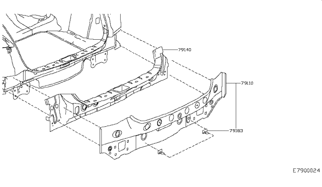 2017 Infiniti QX30 Rear,Back Panel & Fitting Diagram