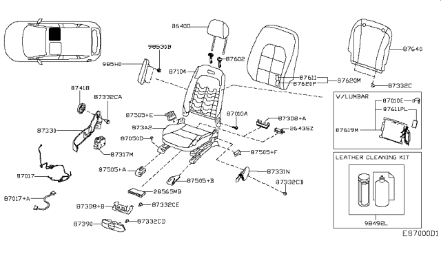 2019 Infiniti QX30 Front Seat Diagram 5