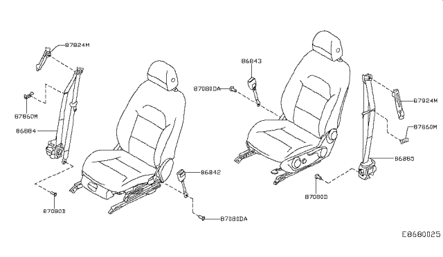 2019 Infiniti QX30 Front Seat Belt Diagram