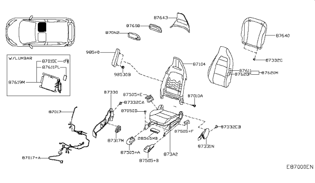 2018 Infiniti QX30 Front Seat Diagram 8