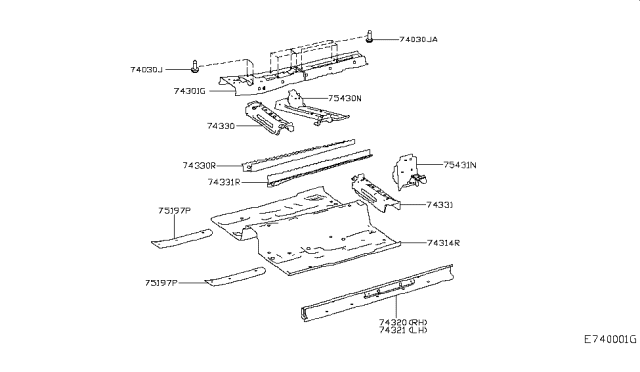 2017 Infiniti QX30 Floor Panel Diagram