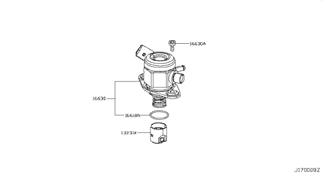 2019 Infiniti QX30 High Pressure Fuel Pump Assembly Diagram for 16630-HG00E