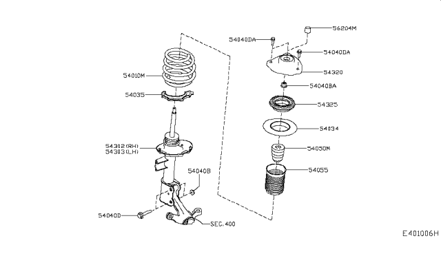 2018 Infiniti QX30 Front Spring Diagram for 54010-5DJ0A