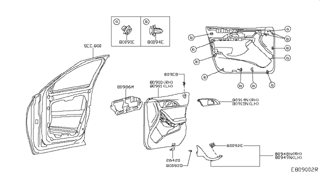 2019 Infiniti QX30 Finisher Assy-Front Door,RH Diagram for 80900-5DB6A