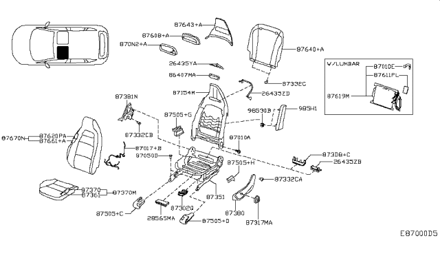 2017 Infiniti QX30 Front Seat Diagram 2