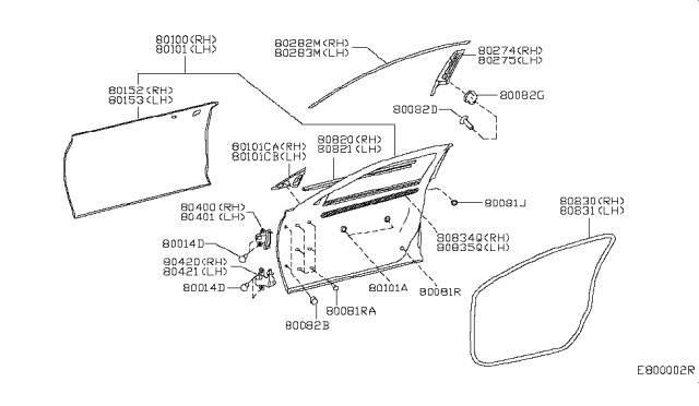 2018 Infiniti QX30 Door Assy-Front,LH Diagram for HMA01-5DAMA