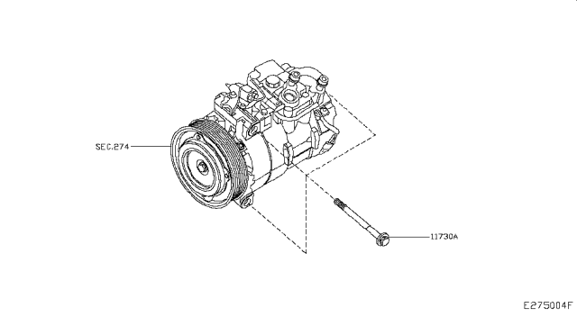 2018 Infiniti QX30 Compressor Mounting & Fitting Diagram