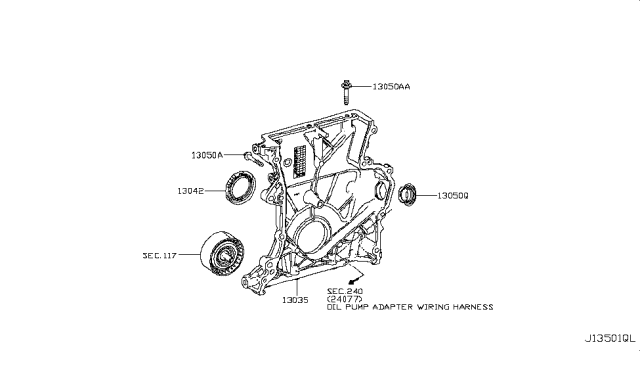 2018 Infiniti QX30 Front Cover,Vacuum Pump & Fitting Diagram 2