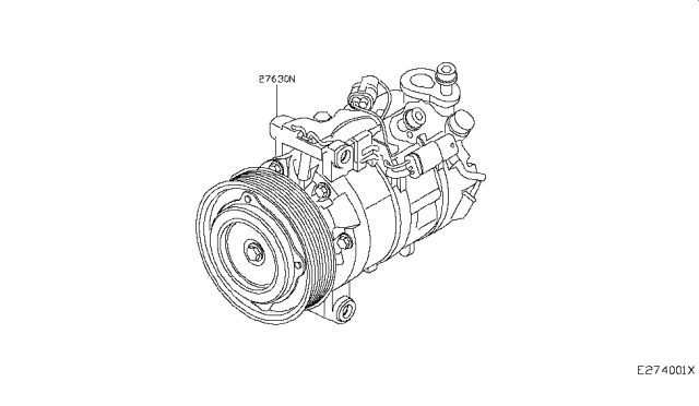 2019 Infiniti QX30 Compressor-Air Conditioner Diagram for 92600-5DB0B