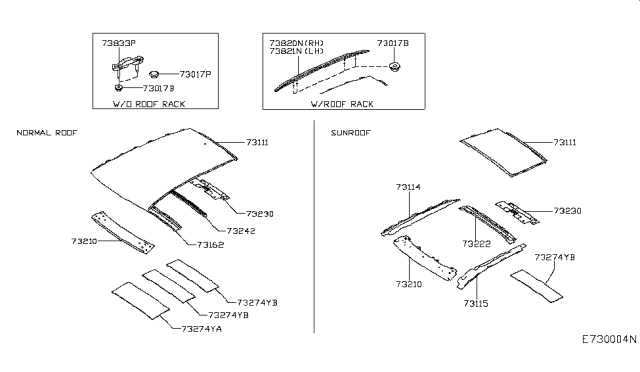 2017 Infiniti QX30 Rail-Roof,Rear Diagram for G3230-5DAMA