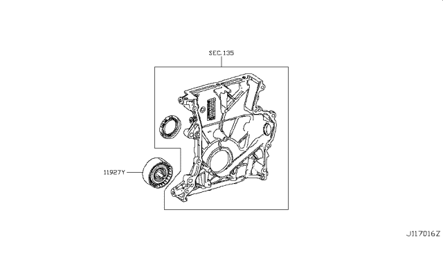 2017 Infiniti QX30 Fan,Compressor & Power Steering Belt Diagram 6