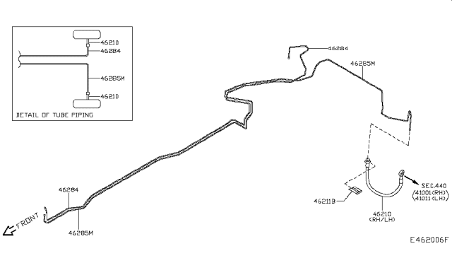 2018 Infiniti QX30 Hose Assy-Brake,Rear Diagram for 46210-5DA1A