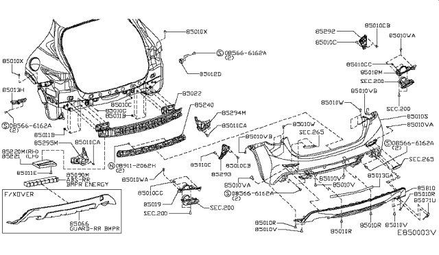 2017 Infiniti QX30 Nut Diagram for 62599-8H70A