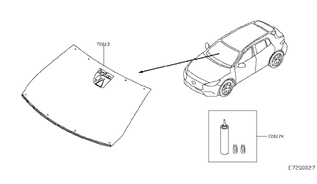 2019 Infiniti QX30 Front Windshield Diagram