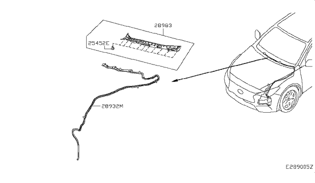 2017 Infiniti QX30 Cover-Washer Tube Diagram for 28983-5DA1A