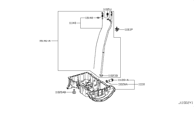 2017 Infiniti QX30 Engine Oil Pan Diagram for 11110-HG00H