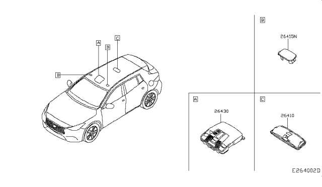 2018 Infiniti QX30 Map Lamp Assy Diagram for 26430-5DC2B