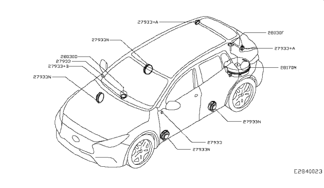 2018 Infiniti QX30 Speaker Diagram