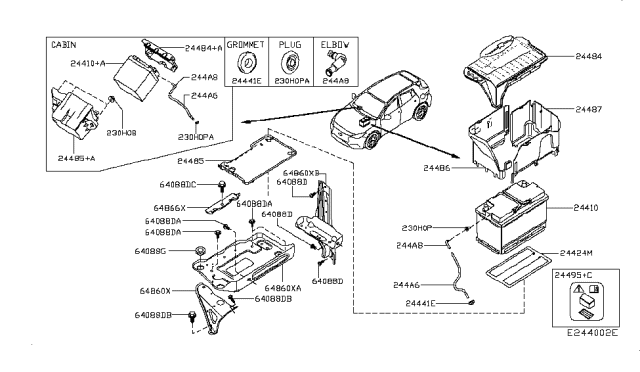 2019 Infiniti QX30 Battery & Battery Mounting Diagram