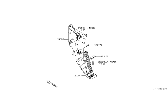 2019 Infiniti Q60 Accelerator Linkage Diagram 1