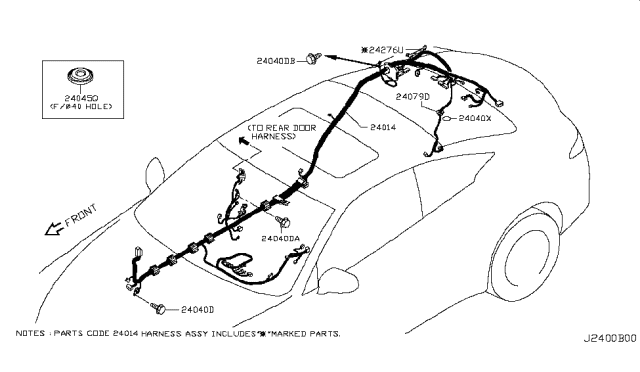 2018 Infiniti Q60 Harness-Body Diagram for 24014-5CR0C