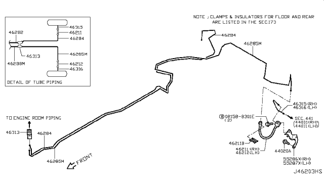 2018 Infiniti Q60 Brake Piping & Control Diagram 5