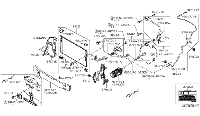 2019 Infiniti Q60 Condenser,Liquid Tank & Piping Diagram 2