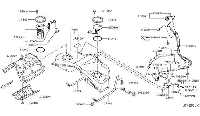 2017 Infiniti Q60 Fuel Tank Diagram 2