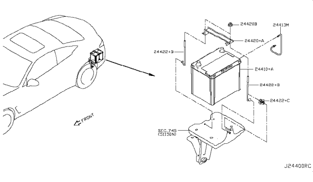 2018 Infiniti Q60 Battery & Battery Mounting Diagram 2