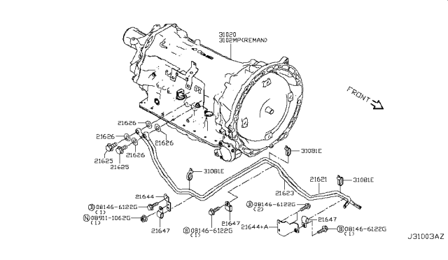 2017 Infiniti Q60 Auto Transmission,Transaxle & Fitting Diagram 9