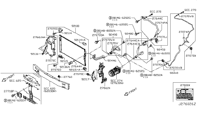 2018 Infiniti Q60 Condenser,Liquid Tank & Piping Diagram 1