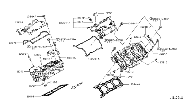 2018 Infiniti Q60 Cylinder Head & Rocker Cover Diagram 1