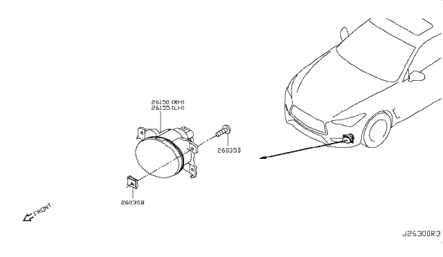 2019 Infiniti Q60 Fog,Daytime Running & Driving Lamp Diagram 2