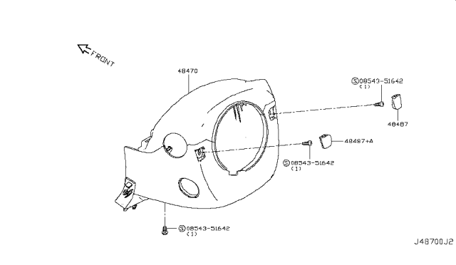 2018 Infiniti Q60 Steering Column Shell Cover Diagram 2