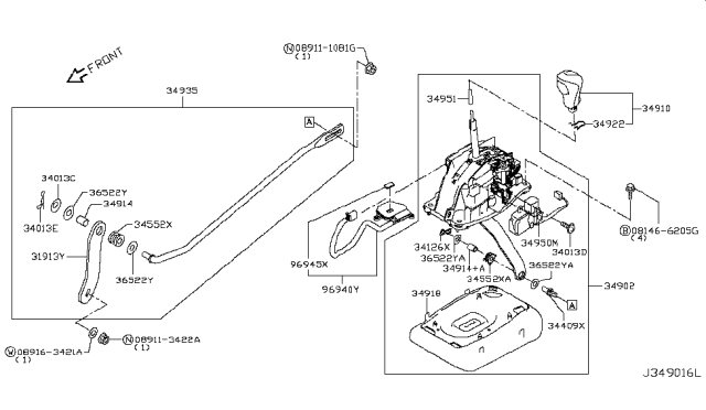 2019 Infiniti Q60 Auto Transmission Control Device Diagram 2