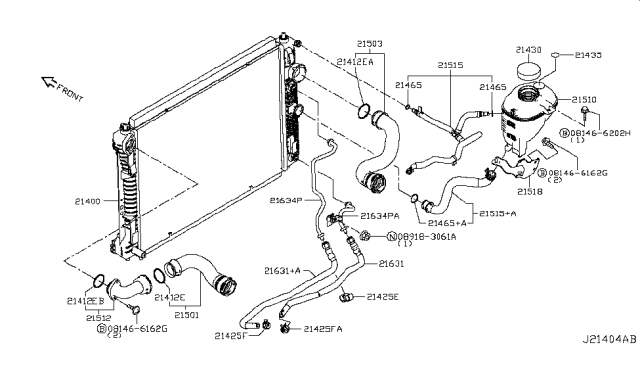 2018 Infiniti Q60 Radiator,Shroud & Inverter Cooling Diagram 1