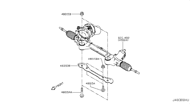 2018 Infiniti Q60 Steering Gear Mounting Diagram 1