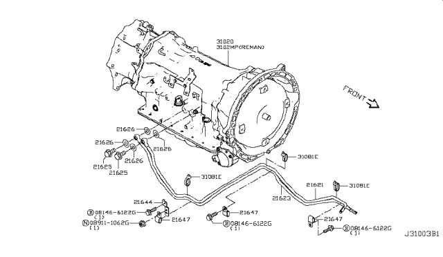 2018 Infiniti Q60 Auto Transmission,Transaxle & Fitting Diagram 11