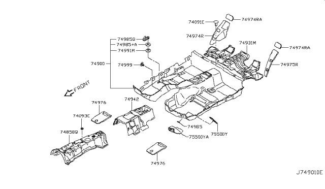 2017 Infiniti Q60 Floor Trimming Diagram 2