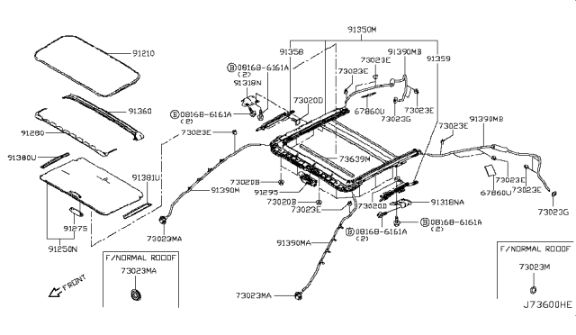 2018 Infiniti Q60 Rubber-Seal, Frame Diagram for 73195-5CA1A