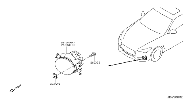 2019 Infiniti Q60 Fog,Daytime Running & Driving Lamp Diagram 1