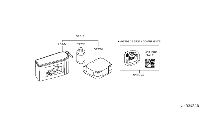 2019 Infiniti Q60 Hose-Sealant Diagram for 99792-1NM1D