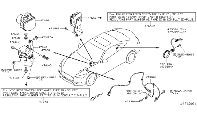 2018 Infiniti Q60 Controller Assembly-IDM Diagram for 476A0-5CB0E