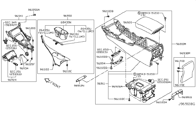 2018 Infiniti Q60 Console Box Diagram