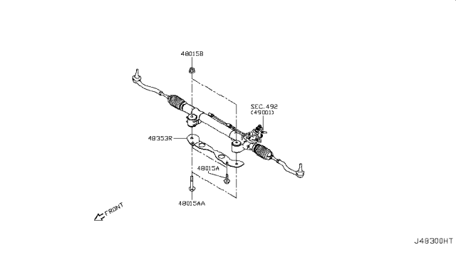 2017 Infiniti Q60 Steering Gear Mounting Diagram 3